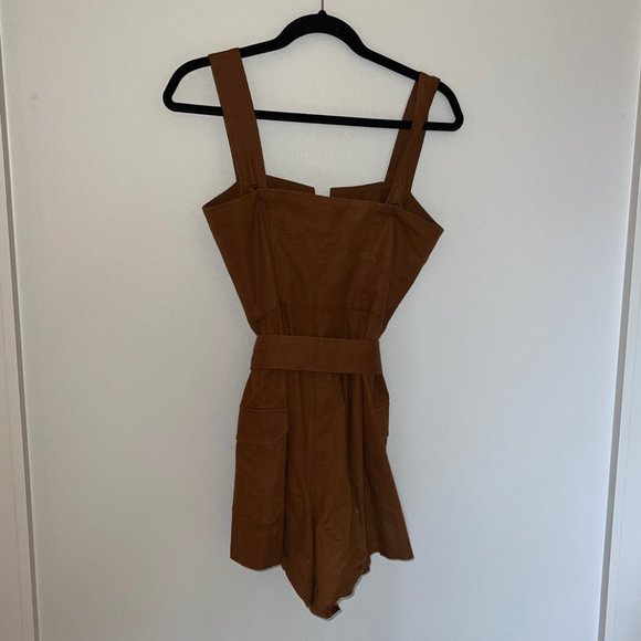 L'Academie Shauntie Romper in Brown, Size Small - Picture 7 of 7